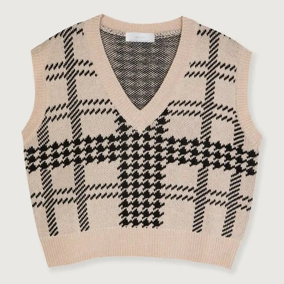 OAK + FORT Sweaters - OAK + FORT HERRINGBONE SWEATER VEST